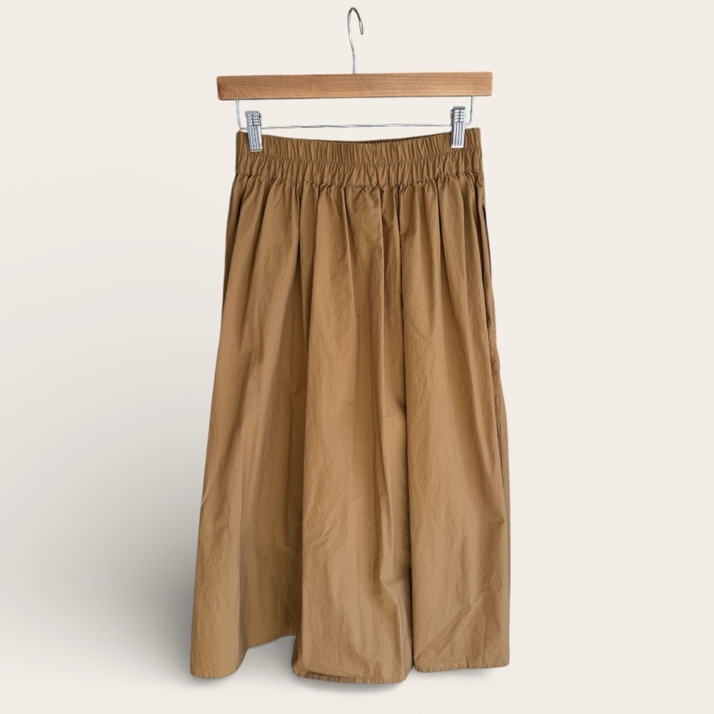 A New Day XS Camel Elastic Waist Midi Skirt Minimalist - Picture 5 of 6